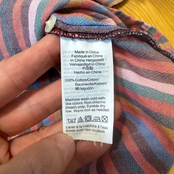 Madewell Courier Button-Back Shirt in Rainbow Stripe Size Women’s SIZE XS - Picture 10 of 11
